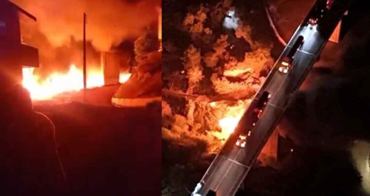 Pipa cae de un puente y explota en la autopista México-Tuxpan; chofer muere