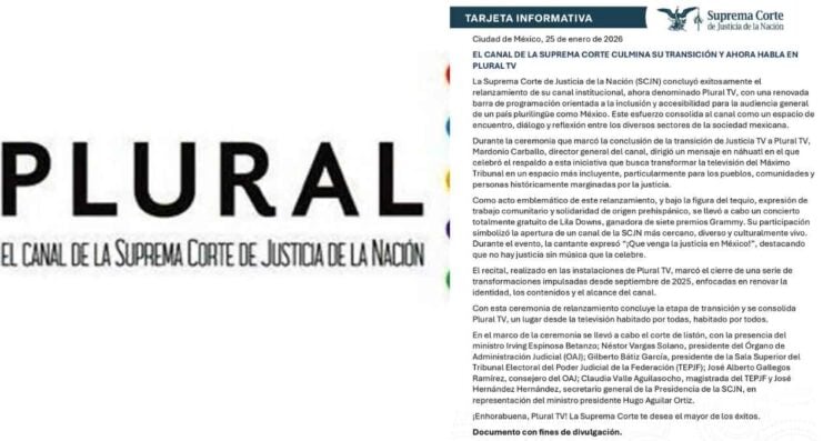 Plural TV inicia transmisiones como el nuevo canal de la Suprema Corte