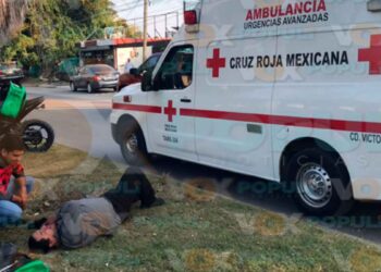 Repartidor lesionado en Victoria