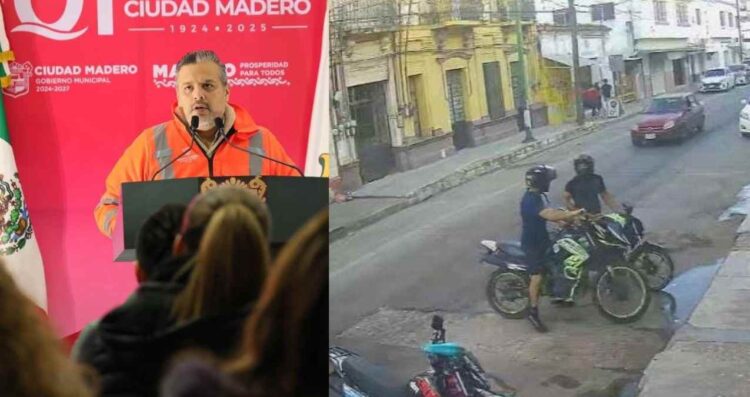 Reportande motocicleta en Madero
