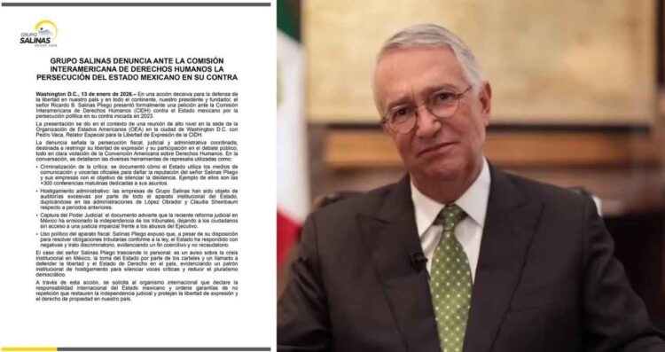 Ricardo Salinas Pliego lleva su caso fiscal ante la CIDH y acusa persecución política