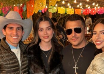 Rommel Pacheco y Lylo Fa disfrutan de la fiesta de cumpleaños de Christian Nodal