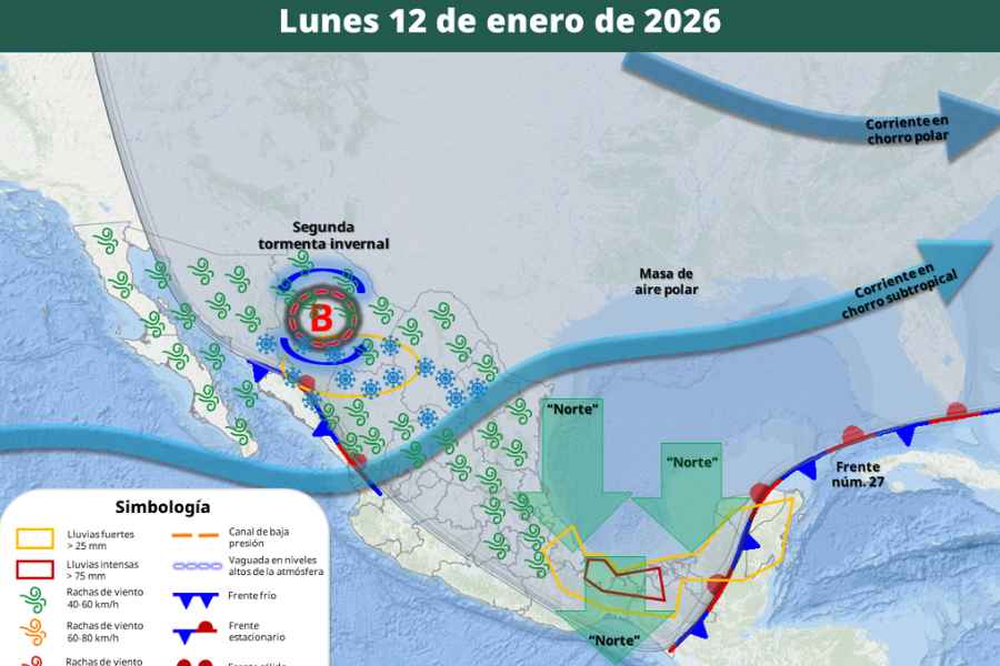 Se aproxima la segunda tormenta invernal a México: ¿Que día ingresará y en qué estados afectará?