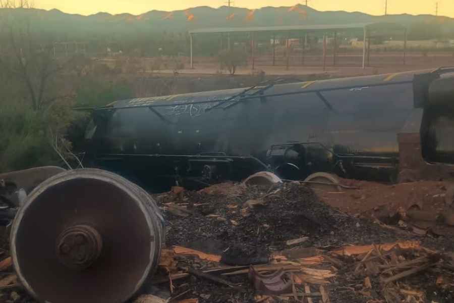 Tren de carga se descarrila en el municipio de Nogales, Sonora