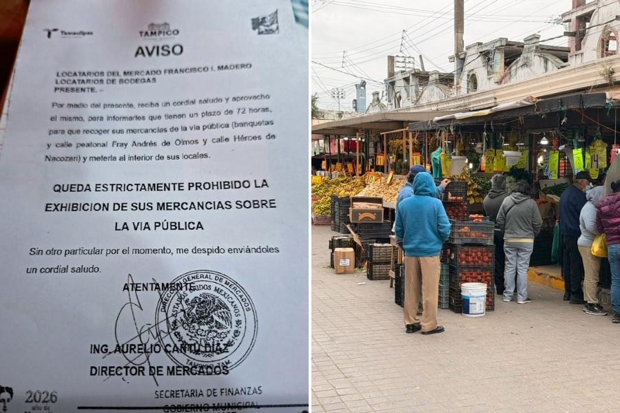 aviso zona de mercados Tampico