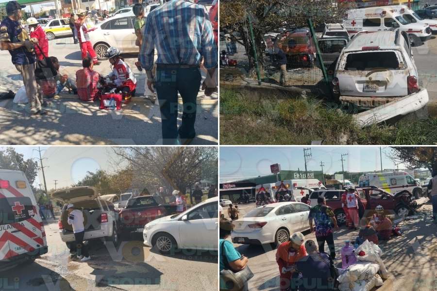 choque múltiple hoy en eje vial de Victoria