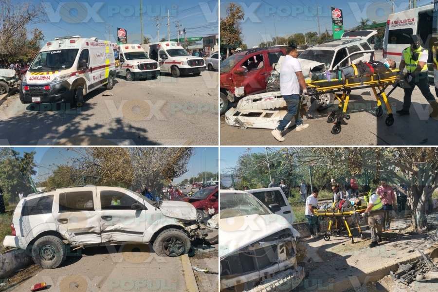 choque múltiple hoy en eje vial de Victoria