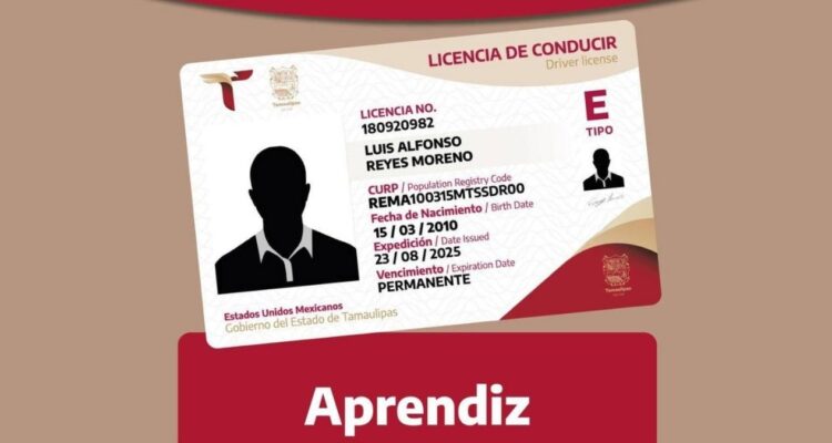 licencia aprendiz conducción Tamaulipas