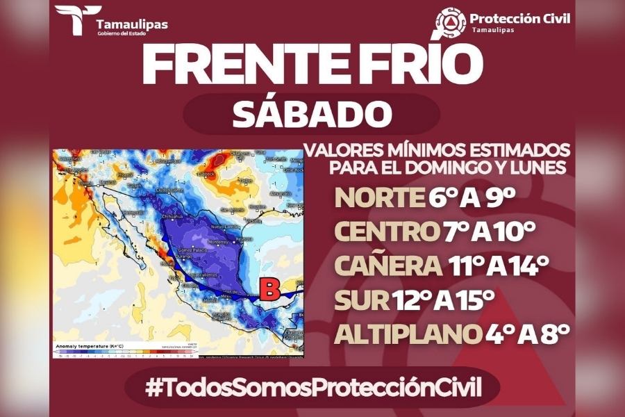 sistema frontal 27 en Tampico