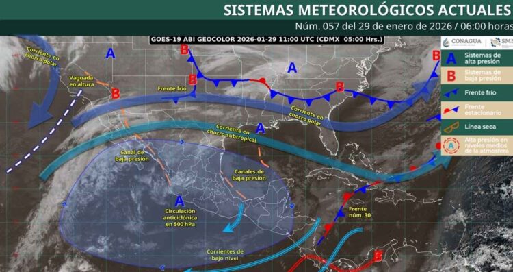 ¿Qué estados de México sentirán la llegada del frente frío 32 Servicio Meteorológico Nacional informa