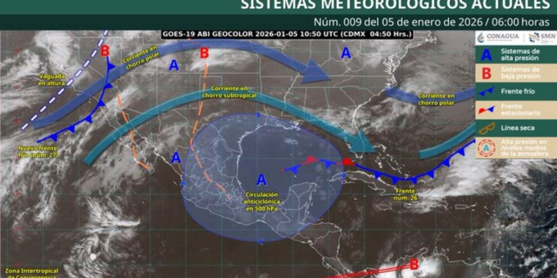 ¿Qué estados esperan lluvias y bajas temperaturas hoy 5 de enero de 2026