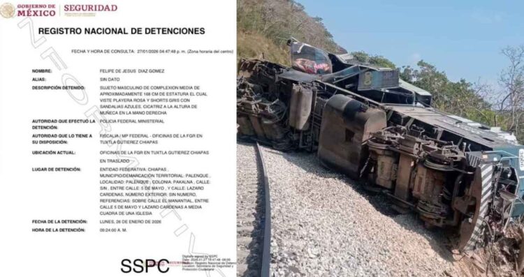¿Qué se sabe de la detención del maquinista del Tren Interoceánico que se descarriló en Oaxaca y de qué se le acusa?