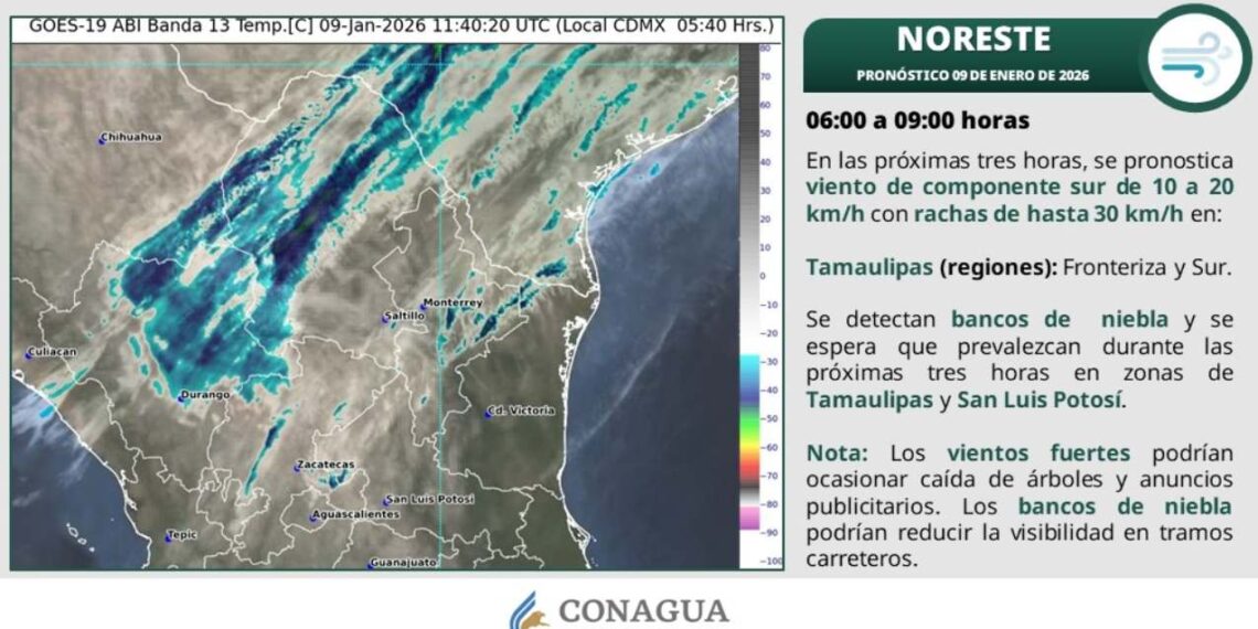 ¿Seguirá el calor en Tamaulipas pese al frente frío 27 este 9 de enero de 2026