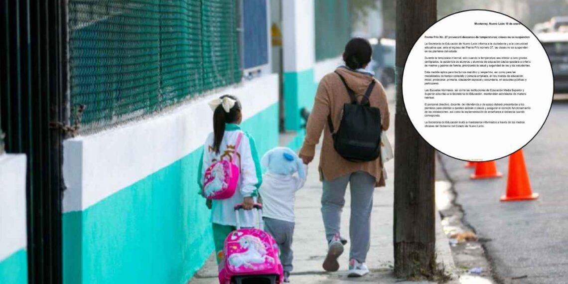 ¿Suspenderán las clases en Nuevo León debido al impacto del frente frío 27?
