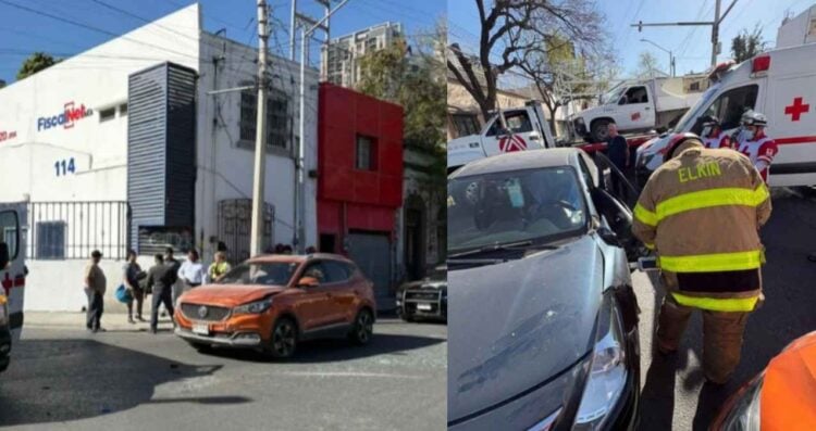 Accidente vehicular en el Centro de Monterrey deja dos heridos
