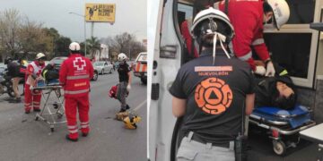 Accidente vial en colonia de Monterrey, Nuevo León, deja a motociclista lesionado