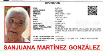 Autoridades buscan a adulta mayor reportada como desaparecida en Juárez, Nuevo León