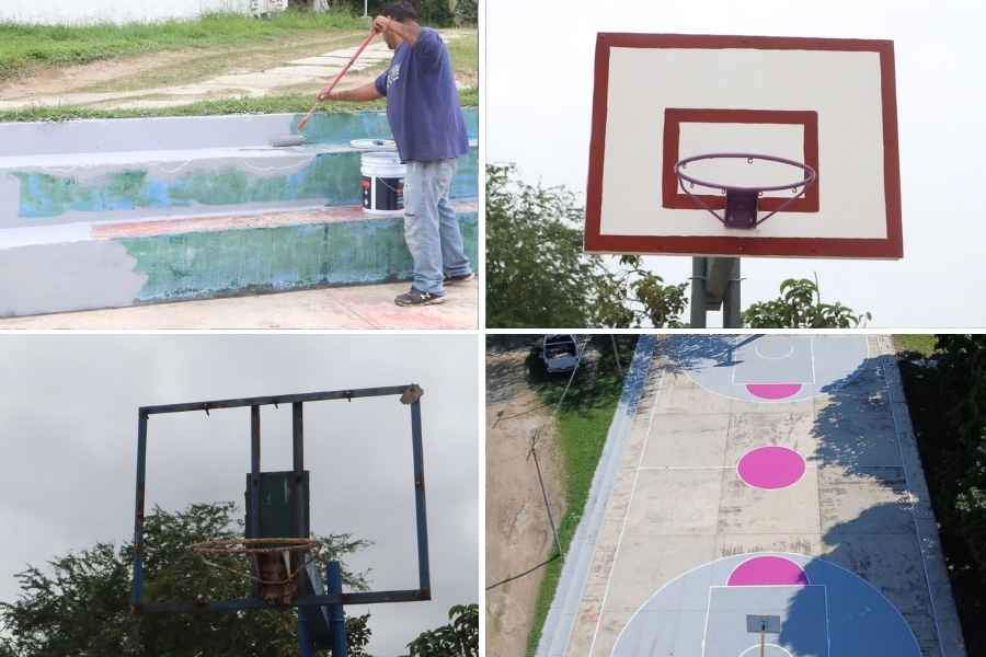 Ayuntamiento de Tampico, Tamaulipas, avanza en rehabilitación de espacios deportivos