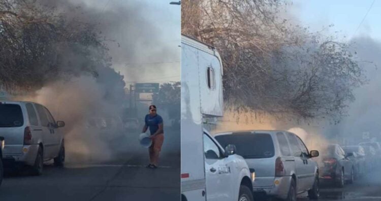 Camioneta incendió Seguro Social