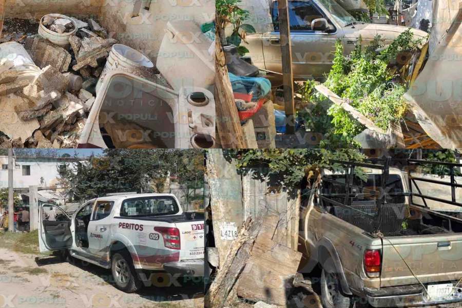 Camioneta se estrella contra una casa en Altamira, Tamaulipas