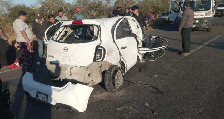 Choque deja seis lesionados, entre ellos un menor, en San Fernando, Tamaulipas