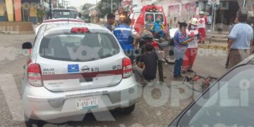 Ciclista resulta lesionado tras chocar contra automóvil en Tampico, Tamaulipas