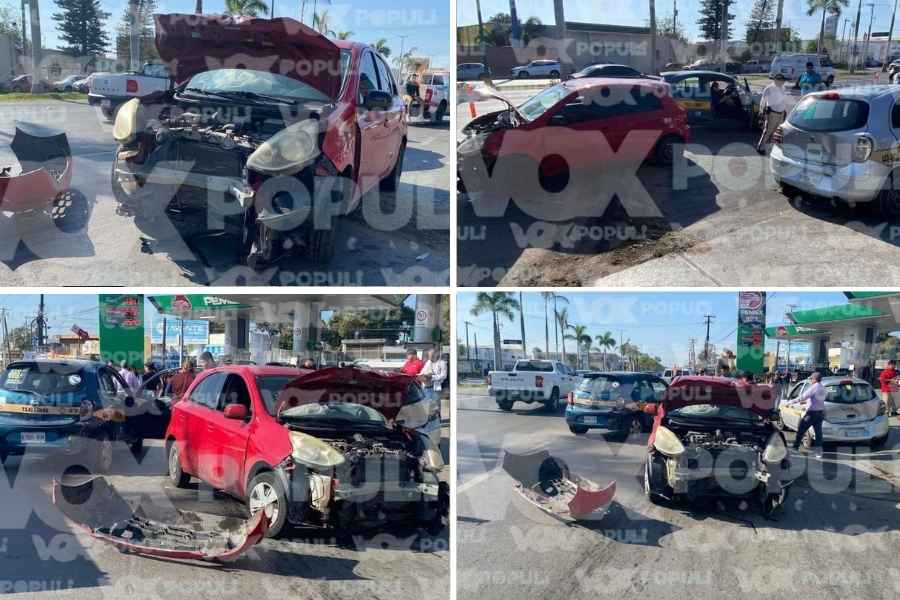 Conductor choca, intenta huir y vuelve a impactarse en Altamira, Tamaulipas,
