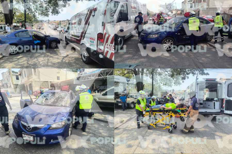 Conductora es hospitalizada tras participar en un accidente en Ciudad Madero, Tamaulipas
