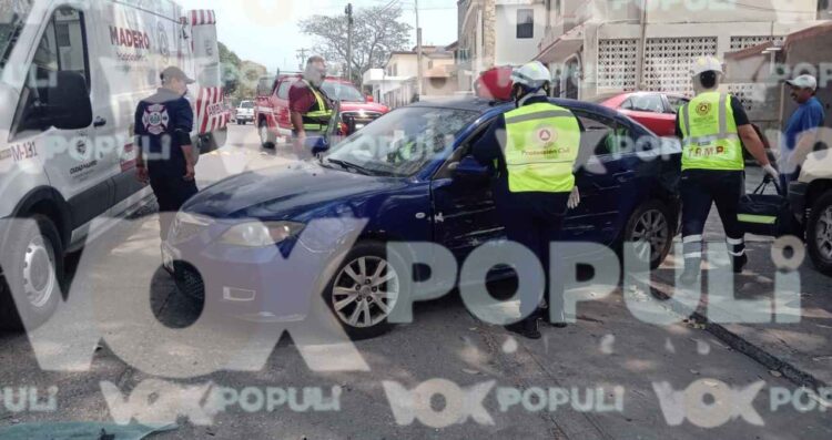 Conductora es hospitalizada tras participar en un accidente en Ciudad Madero, Tamaulipas