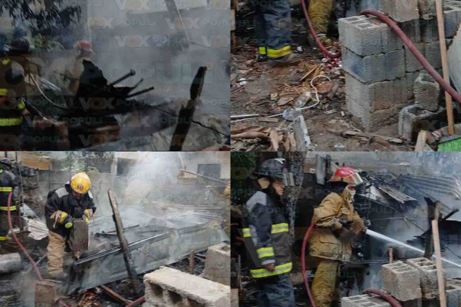 Corto circuito provoca incendio en taller de carpintería en Altamira, Tamaulipas