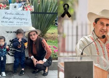 Develan placa y sombrero de mármol en honor a Carlos Manzo en Uruapan, Michoacán