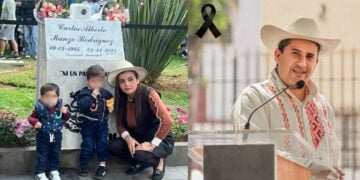 Develan placa y sombrero de mármol en honor a Carlos Manzo en Uruapan, Michoacán