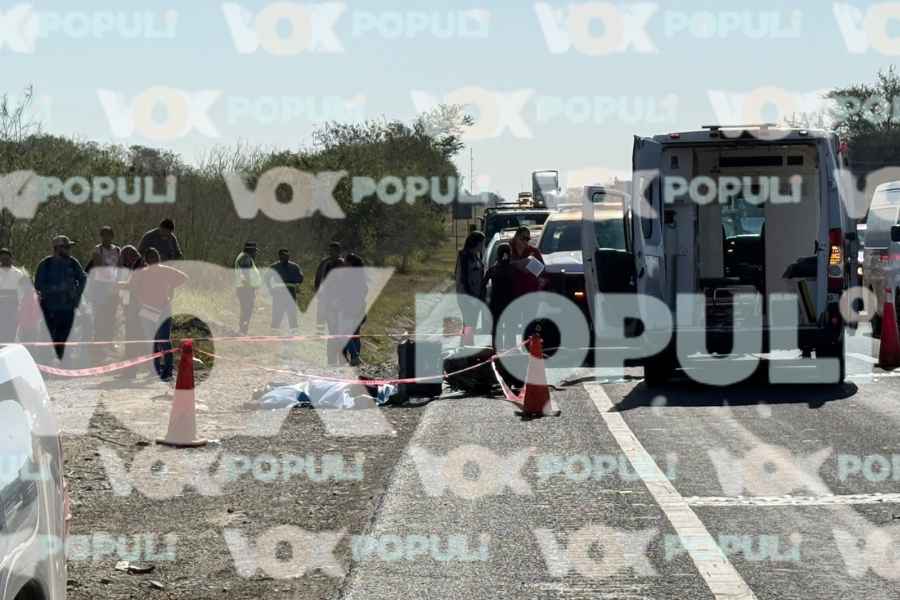 Fallece motociclista al chocar con camioneta distribuidora de agua potable que se le atravesó en la carretera Tampico-Mante