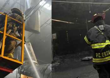 Fuerte incendio en empresa de ventiladores industriales deja a un trabajador herido en Santa Catarina, Nuevo León