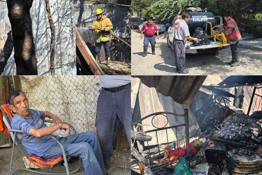 Fuerte incendio en vivienda en Victoria (1)