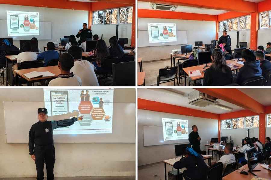 Imparte Guardia Estatal Cibernética plática preventiva en secundaria de Altamira
