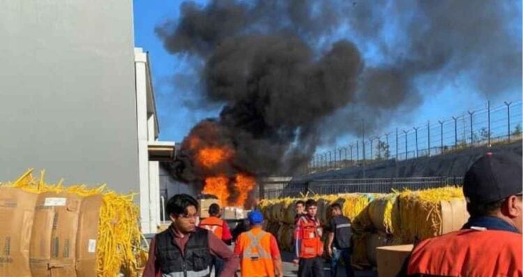 Autoridades atendieron el inicidente en el Parque Industrial del Norte
