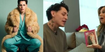 Kunno lleva foto de Ángela Aguilar y Christian Nodal a LCDLFM Telemundo