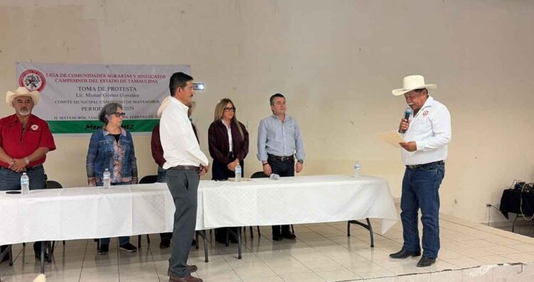 Manuel Gómez González asume como presidente del 13° Comité Campesino en Matamoros, Tamaulipas