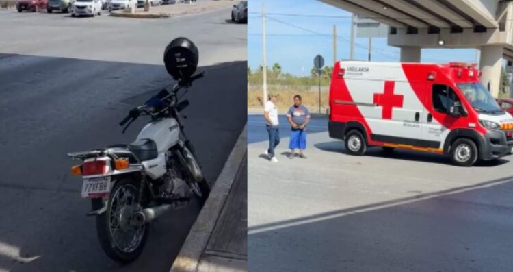 Motociclista resulta lesionado tras choque en Avenida División del Norte de Matamoros, Tamaulipas