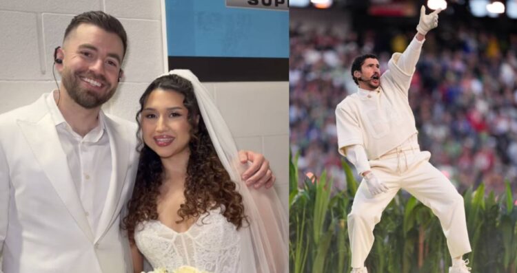 Pareja que se casó en Super Bowl agradece a Bad Bunny por su boda