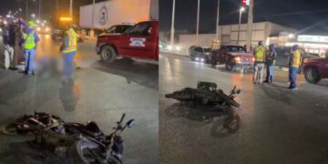 Repartidores protagonizan aparatoso choque en Ciudad Industrial en Matamoros, Tamaulipas