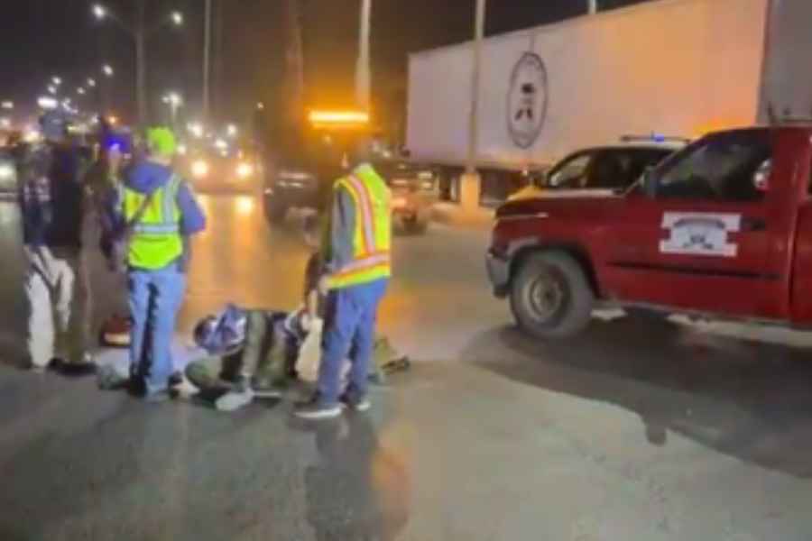 Repartidores quedan lesionados tras protagonizar aparatoso choque en Ciudad Industrial en Matamoros, Tamaulipas