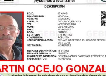 Reportan desaparición de adulto mayor en Escobedo, Nuevo León