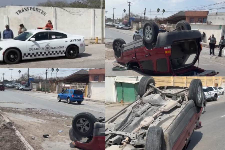 Volcadura causa movilización de autoridades en Matamoros, Tamaulipas