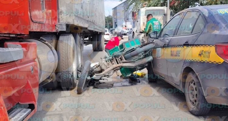 choque entre tráiler y motocicleta Altamira
