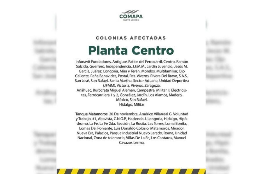 corte de agua Nuevo Laredo febrero