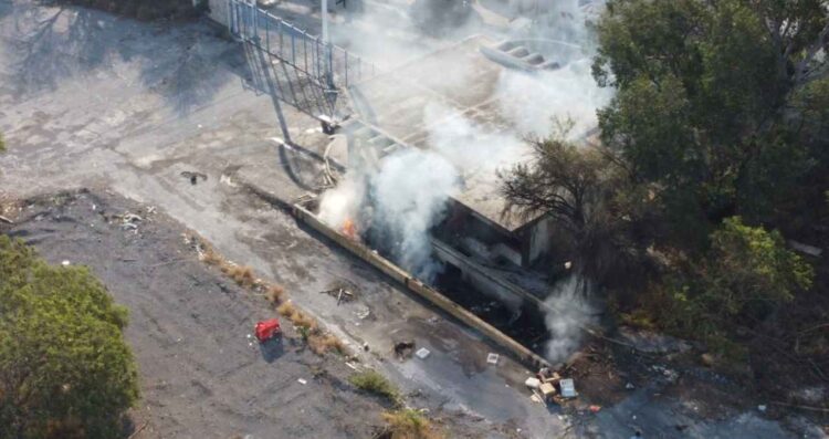 _incendio de bodega en Guadalupe