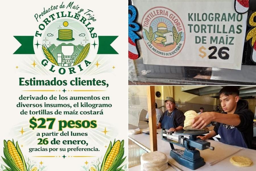 precio kilo de tortilla Victoria