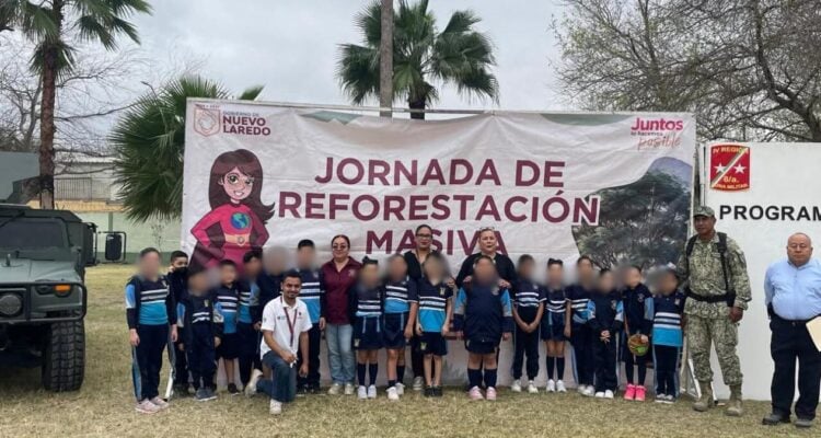 reforestación dentro de cuartel en Nuevo Laredo